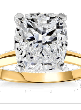 自营 pompeii34 克拉 14k 双色认证实验室种植垫形钻石订婚戒指 -