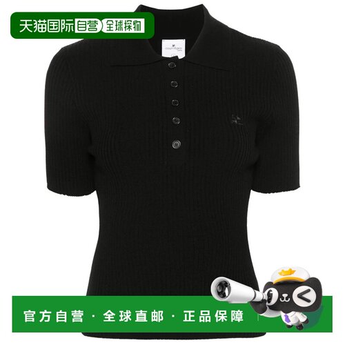 香港直邮COURREGES 女士衬衫 VESMPO029FI0001 SS2025 黑色