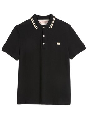 VALENTINO 男士T恤 VMH01KAQK0NO CO 黑色 短袖Polo衫