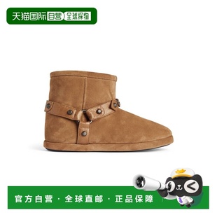 自营欧洲直邮Balenciaga巴黎世家 Alaska Soft女士反绒logo圆头短