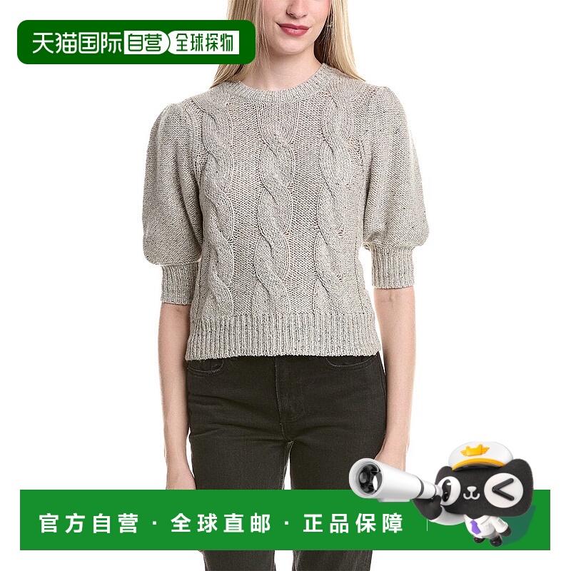 自营Autumn Cashmere Puff Sleeve Cable Cashmere & Wool-Blend