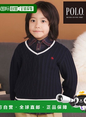 1h可退 日本直邮SLAP SLIP 男童女童 POLO BCS联名V领针织开衫 80