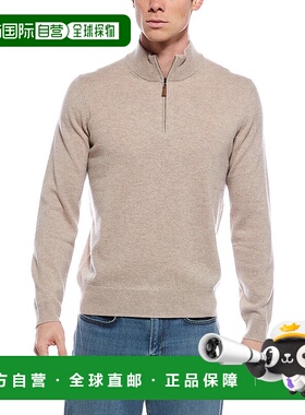 自营Mette Cashmere 1/4-Zip Mock Neck Sweater - beige 美国奥