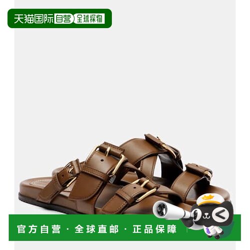 1h可退 香港直邮ZIMMERMANN 女士 Orla 皮质凉鞋 brown棕色 舒适