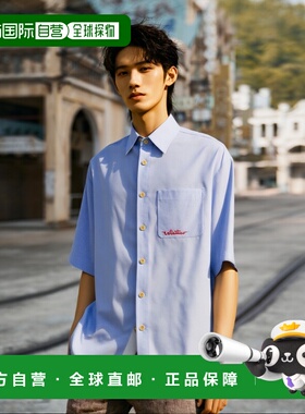 香港直邮VALENTINO 男士衬衫 VAAE87B2SSCJ AW2025 蓝色休闲风