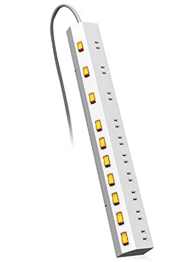 日本直邮宜丽客10插分块式拖线板2.5m白色 ECT-1625WH