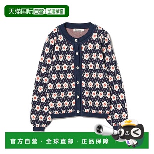 1h可退 日本直邮hello Simone 女童 全棉彩色花卉针织开衫 Puff袖