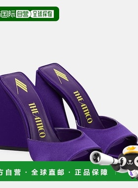 1h可退 香港直邮The Attico 女士 Devon 绸缎凉拖 purple紫色 舒