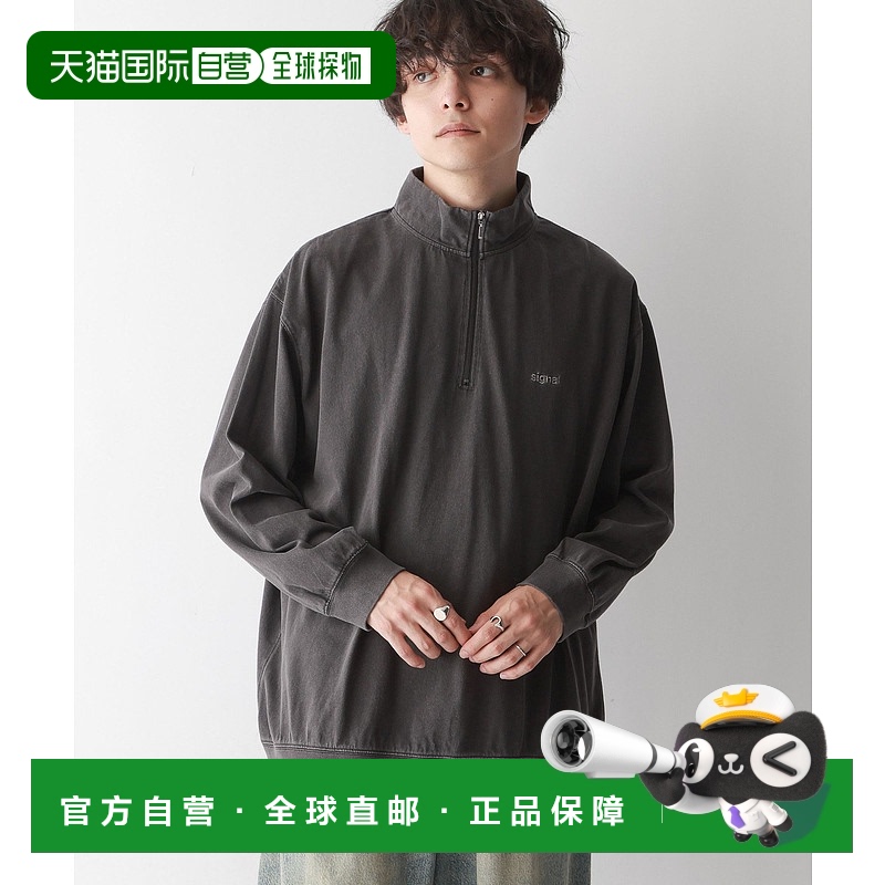 日本直邮SIGNAL SPORTS 男士复古风半拉链长袖T恤 146215