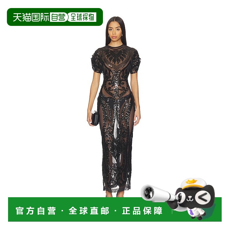 1h可退 香港直邮NORMA KAMALI 诺玛 卡玛丽 女士 盖袖长款连衣裙