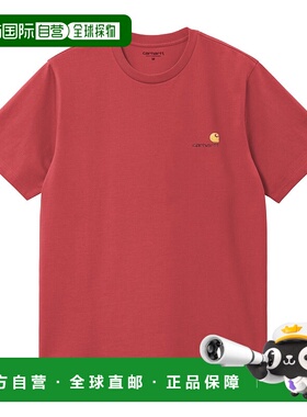 日本直邮Carhartt WIP FW24 胸口徽标圆领宽松短袖T恤 男款 红色