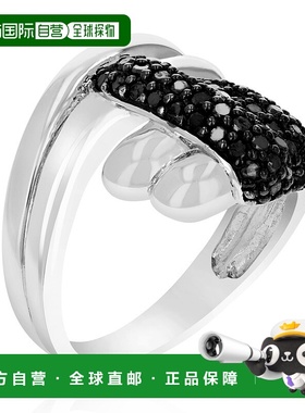 自营 vir jewels 2/3 cttw 黑色钻石戒指 .925 纯银镀铑 - 银 美