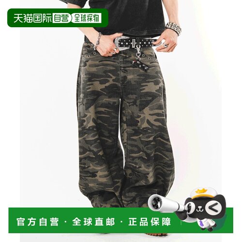 日本直邮SHORT ROUND 男女同款 哈眼扣后交叉图案阔腿裤 SH26SS06