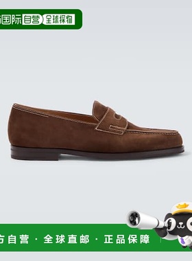 香港直邮John Lobb 男士 Lopez 绒面革乐福鞋 brown棕色 舒适时尚