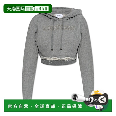 1h可退 香港直邮alexander mcqueen 女士 上装T恤长袖短款卫衣