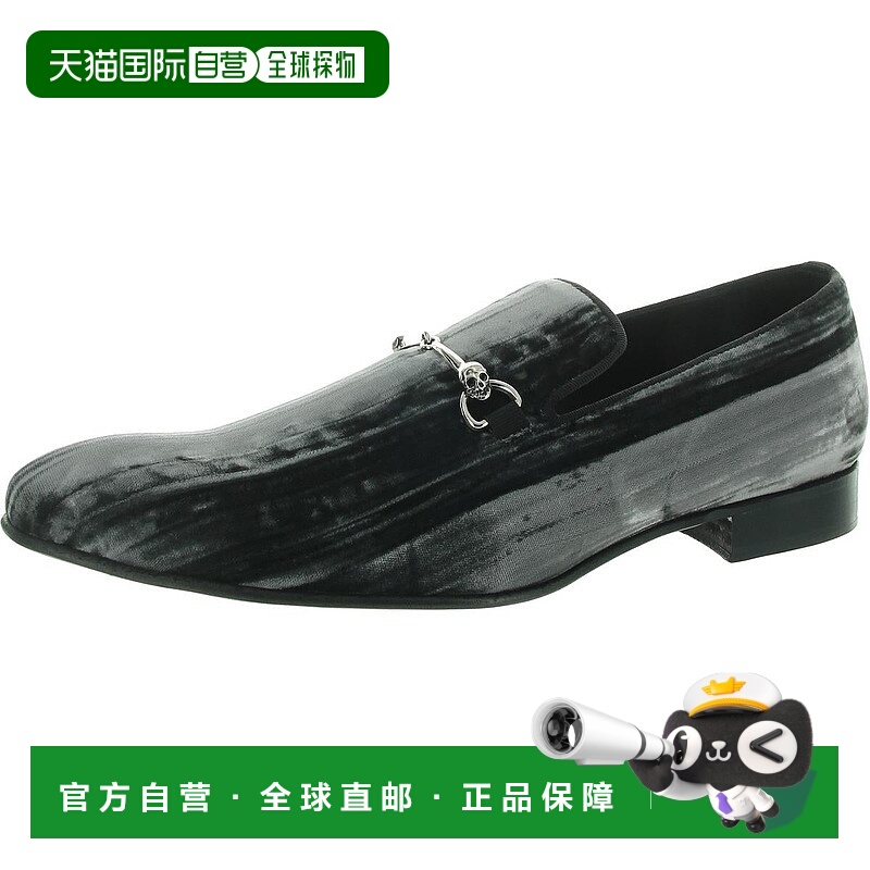 自营donald j. pliner男士镶边天鹅绒乐福鞋-灰色 美国奥莱直发