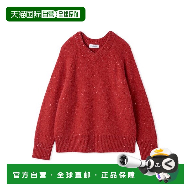1h可退 日本直邮Mila Owen 女装 V领亮片针织衫 宽松休闲毛衣 09W
