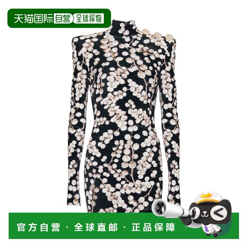 香港直邮BALMAIN 女士连衣裙 DF0R923241JJEAB SS2025 花色 露背