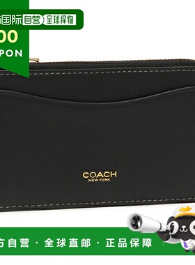 日本直邮Coach蔻驰 女包卡片夹NewYorkZip卡片夹黑色女款CZ1