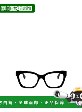 香港直邮FENDI 女士眼镜 FE50073I001 SS2024 黑色 徽标平光镜