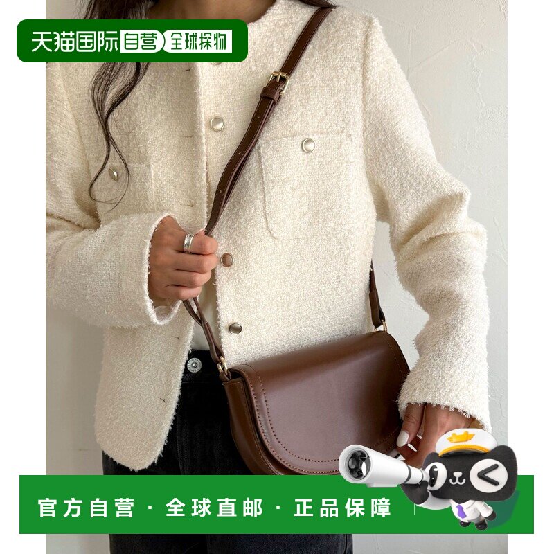 1h可退 日本直邮fredy emue 女装 圆形翻盖斜挎小包 结饰手柄设计