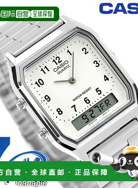 日本直邮卡西欧手表卡西欧双时 AQ-230A-7BDF 卡西欧白色 Chipkas