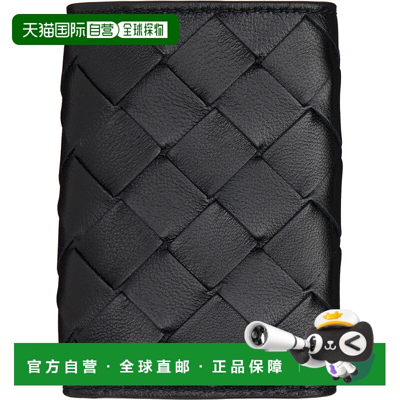 香港直邮潮奢 Bottega Veneta 葆蝶家 女士 黑色 Tiny 三折钱包 7