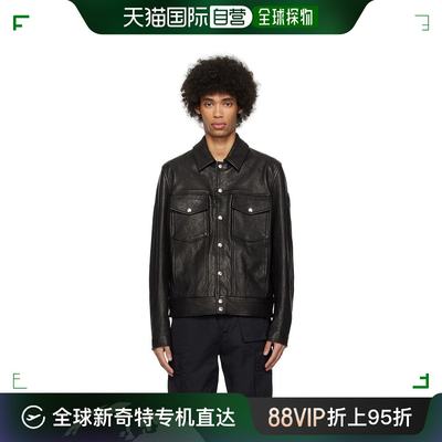 香港直邮潮奢 Belstaff 贝达弗 男士 黑色 Piston 皮革夹克 10476