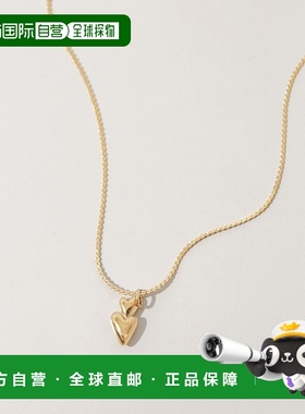 1h可退 日本直邮SMELLY 女士 立体双心设计 金色不锈钢项链 SMA62