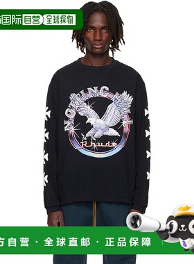 1h可退 香港直邮潮奢 Rhude 男士 黑色 Notting Hill Eagle 长袖