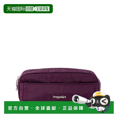 自营baggallini Women's Long Pocket Cosmetic Bag - mulberry