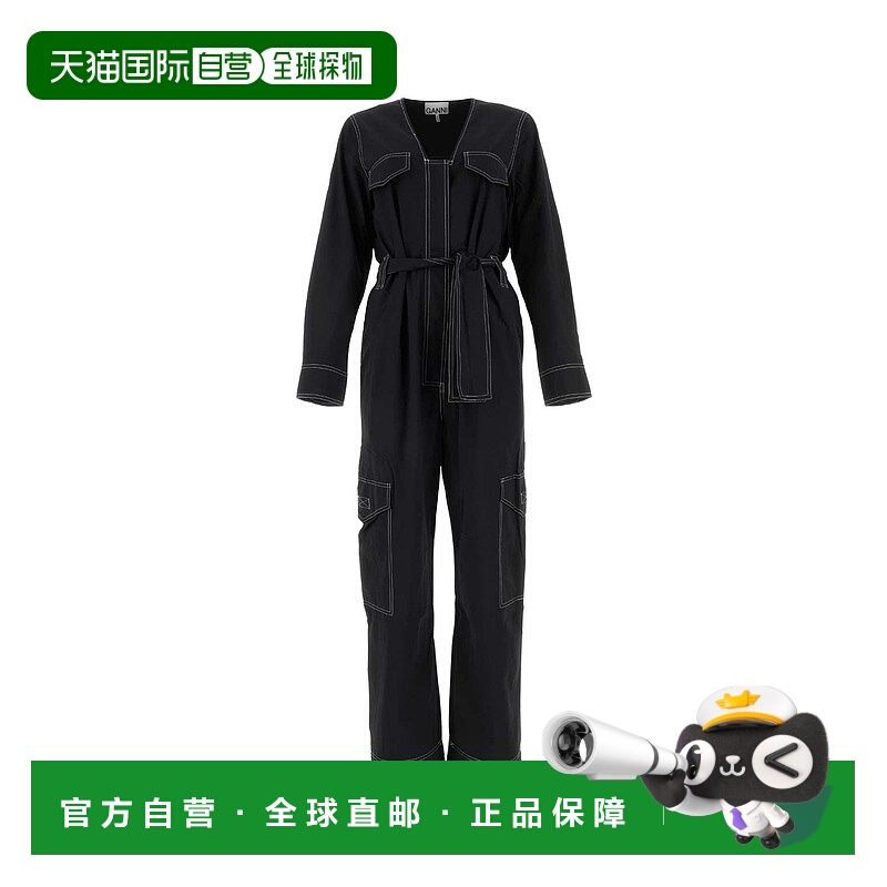 1h可退 香港直邮GANNI 女士连体裤 F7610099 SS2023 黑色