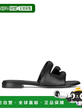 香港直发Givenchy纪梵希女士露趾黑色徽标凉鞋透气凉拖BE305NE00H