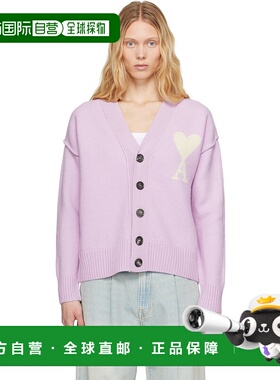 1h可退 香港直邮潮奢 Ami Paris 女士 紫色 Wool Ami de Coeur 开