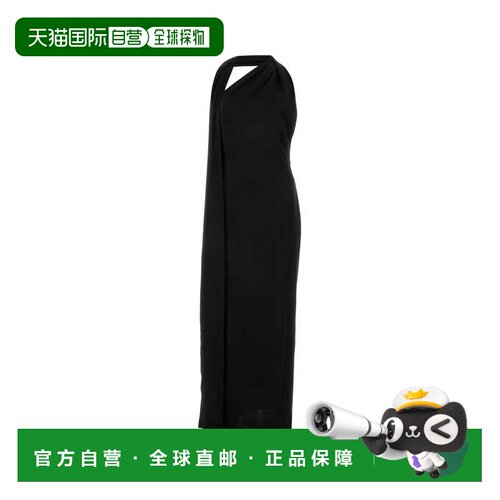 香港直邮LOEWE 罗意威 女士 黑色缎面长款连衣裙 S359Y09XB7BLACK