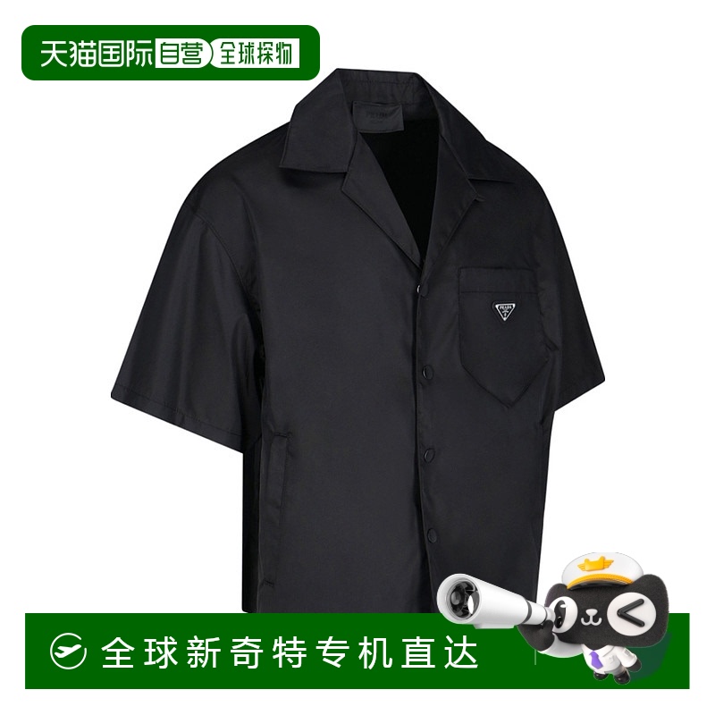 1h可退 香港直邮PRADA 男士衬衫 SC4491821WQ8F0002 SS2025 黑色
