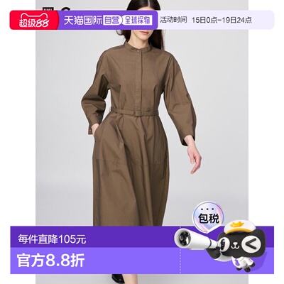 日潮跑腿UNIQLO优衣库26合作款C系列棉质灯笼袖连衣裙裙子483065