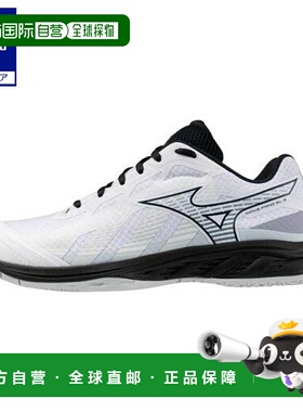 日本直邮 Mizuno 波影 EL2 男女通用羽毛球服 白色×黑色×灰色