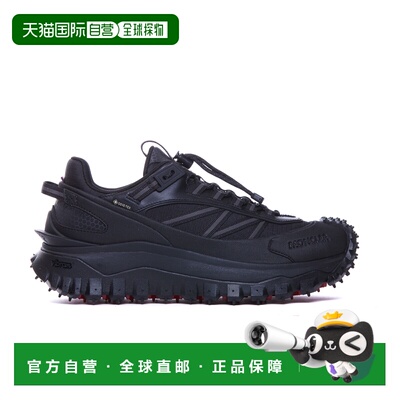 香港直邮MONCLER 男士运动鞋 4M00040M2058999 AW2024 黑色 系带