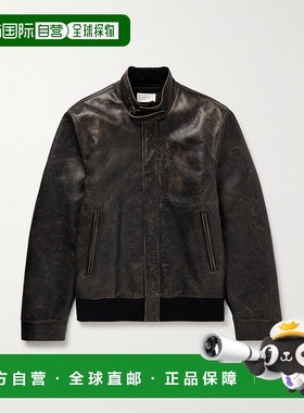1h可退 香港直邮The Row 男士 Edrice 磨破皮革夹克 940L311皮衣