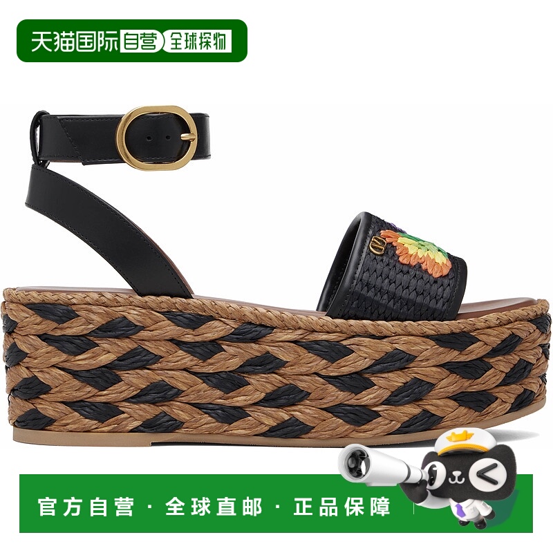 香港直邮valentino 华伦天奴 女士 黑色草编鞋 7W2S0MS3FYR