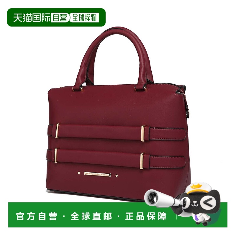 自营mia k collectionMia K的Leila女士手提包-葡萄酒 美国奥莱直