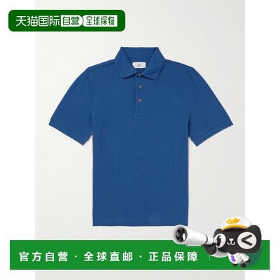 1h可退 香港直邮Mr P. 男士 修身棉质凸纹布Polo衫 MPLJ00002BLUE