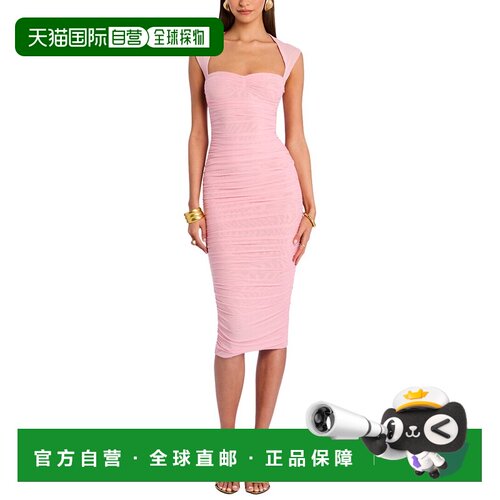 自营ser.o.yaSEROYA Kylie Mesh Midi Dress - red 美国奥莱直发