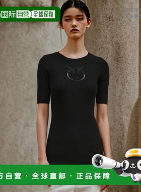 香港直邮PINKO 女士针织衫 102017A18MZ99 CO 黑色 短袖羊毛毛衣