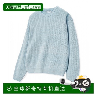 TNGT Overfit 韩国直邮TNGT 蓝色 TNSW4E1 钩针编织长袖 针织衫