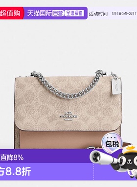香港直邮COACH 女士PVC配皮单肩斜挎包老花风琴包 CW206