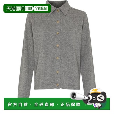 自营欧洲直邮Toteme Shirts&Tops女士麻灰色羊绒长袖衬衫