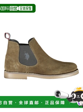 自营 u.s. polo assn.美国POLO ASSN.皮革男式脚踝男式靴子-绿色