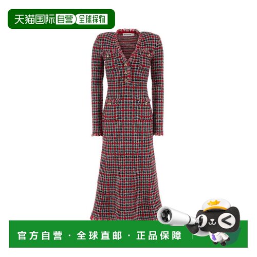香港直邮Self-Portrait 女士 多色花呢连衣裙 AW26146MRRED